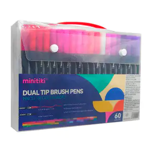 Estuche con 60 marcadores - plumones minitiki de doble punta, varieda…