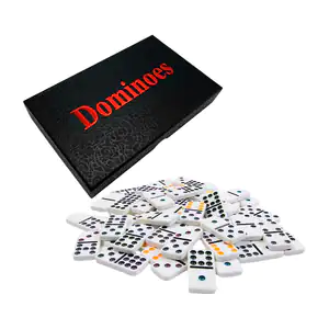 Estuche con juego de mesa dominó de 28 piezas, variedad de colores