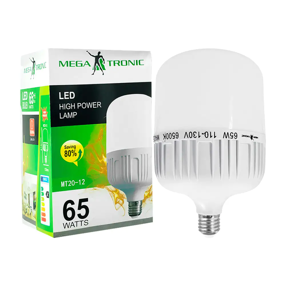 Foco bombilla led megatronic de 65w, luz blanca, ac110-130v
