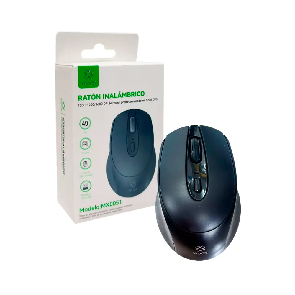 Ratón inalámbrico pequeño con controlador de dpi y receptor usb / woox