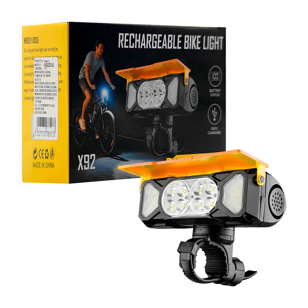 Lámpara led para bicicleta con filtro difusor y 7 modos de luz interc…