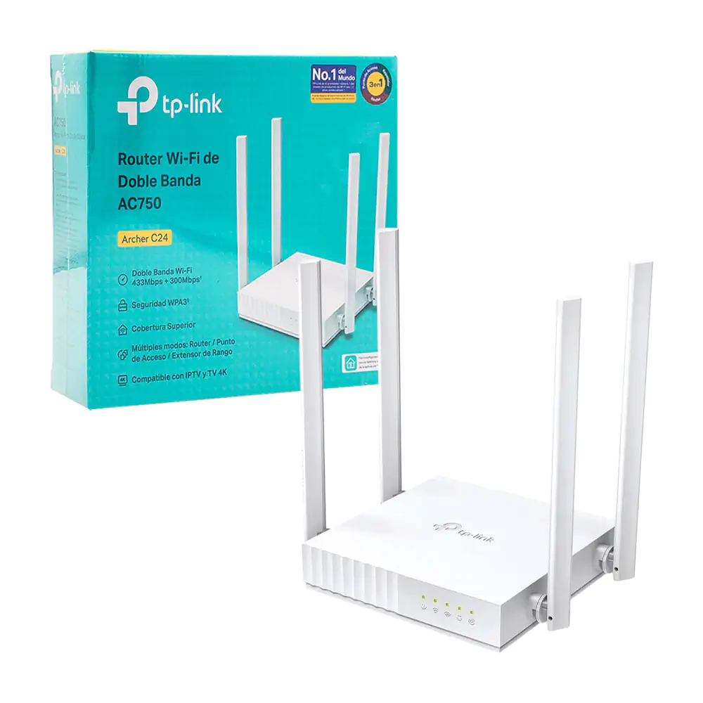 Repetidor tp link de largo alcance con 4 antenas, seguridad con doble…