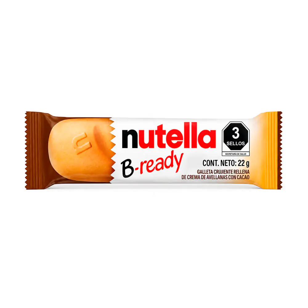 1pz Galleta crujiente nutella b-ready rellena de crema de avellanas c…