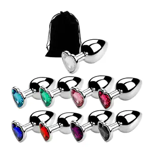 1pza plug mediano metálico con diamante en forma de corazón, 7.5cm, v…