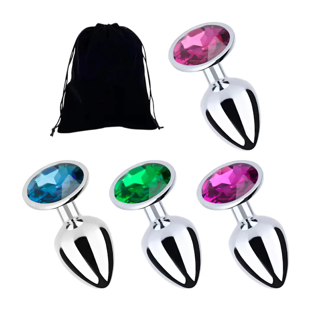 1pza plug chico metálico con diamante, 7cm, variedad de colores / pdi…