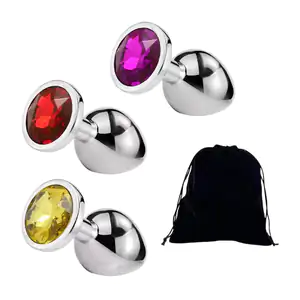 1pza plug grande metálico con diamante, 10cm, variedad de colores / p…