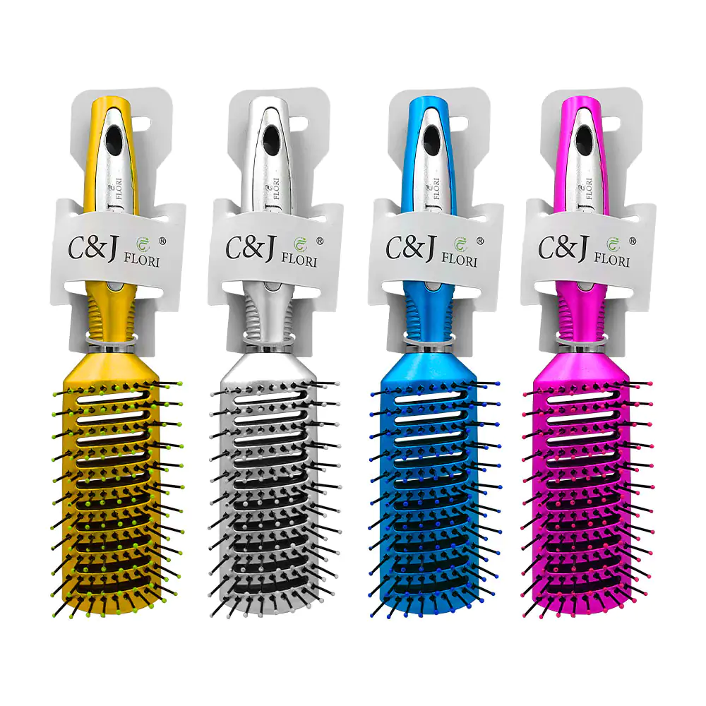 Cepillo rectangular c&j flori con aperturas en línea y detalles metál…