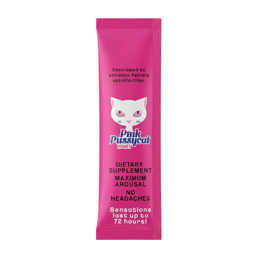 1pza miel pink pussycat con potencializador sexual, sensaciones hasta 72 hrs, 20g / pinkhoney