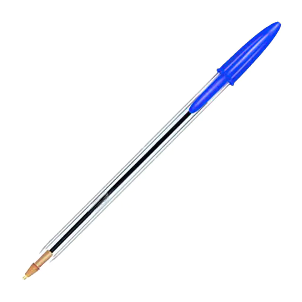 1pza pluma sencilla de plástico con punta fina en tono azul / pluma-a…