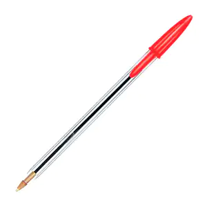 1pza pluma sencilla de plástico con punta fina en tono rojo / pluma-r…