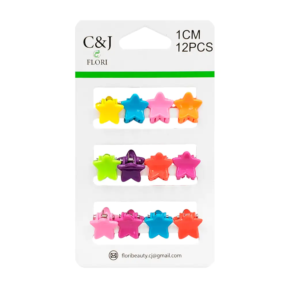Blíster c&j flori con 12 mini pinzas para el cabello en forma de estr…