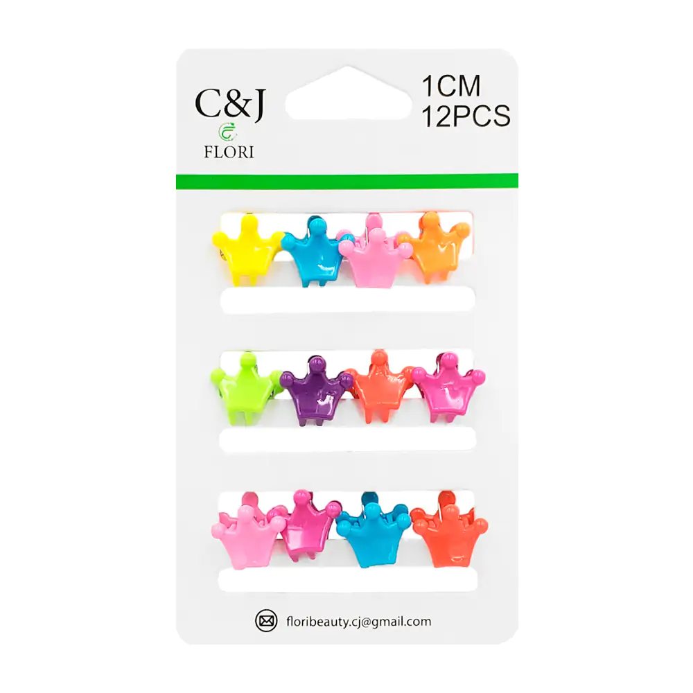 Blíster c&j flori con 12 mini pinzas para el cabello en forma de coro…
