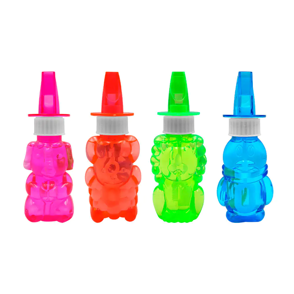 1pza mini burbujero en forma de animalitos, 13cm + silbato, variedad …