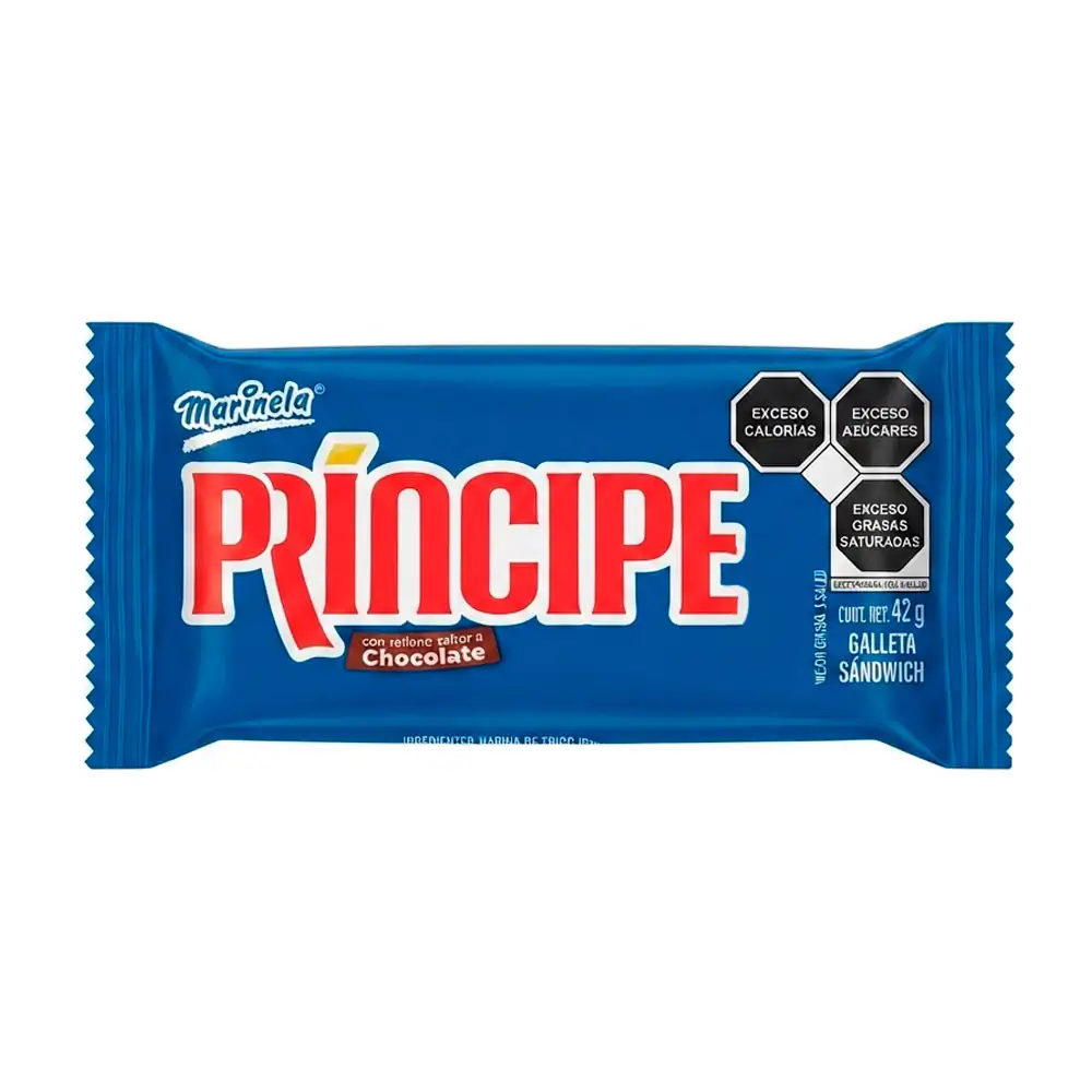Galletas principe rellenas sabor a chocolate de marinela 42g / princi…
