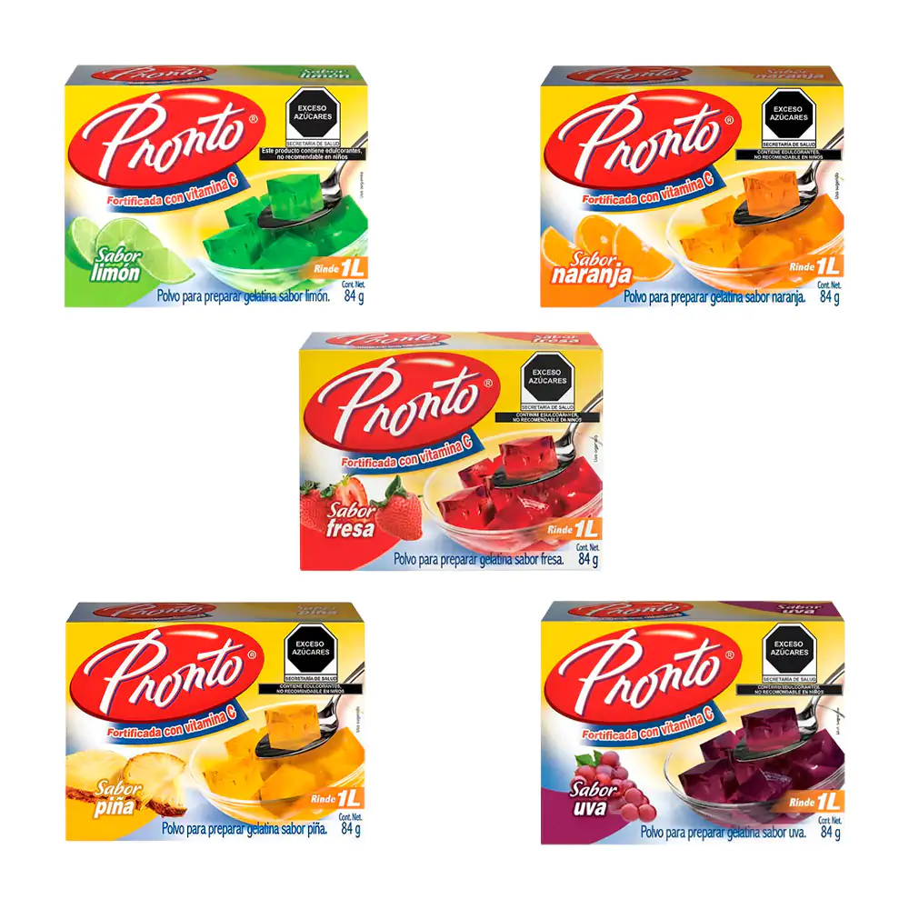 1pz polvo pronto para preparar gelatina, 84g, variedad de sabores / p…