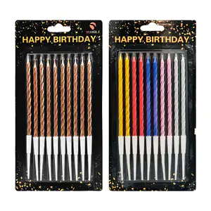 Paquete de 10 velas para fiestas de 14 cm y diferentes colores metáli…