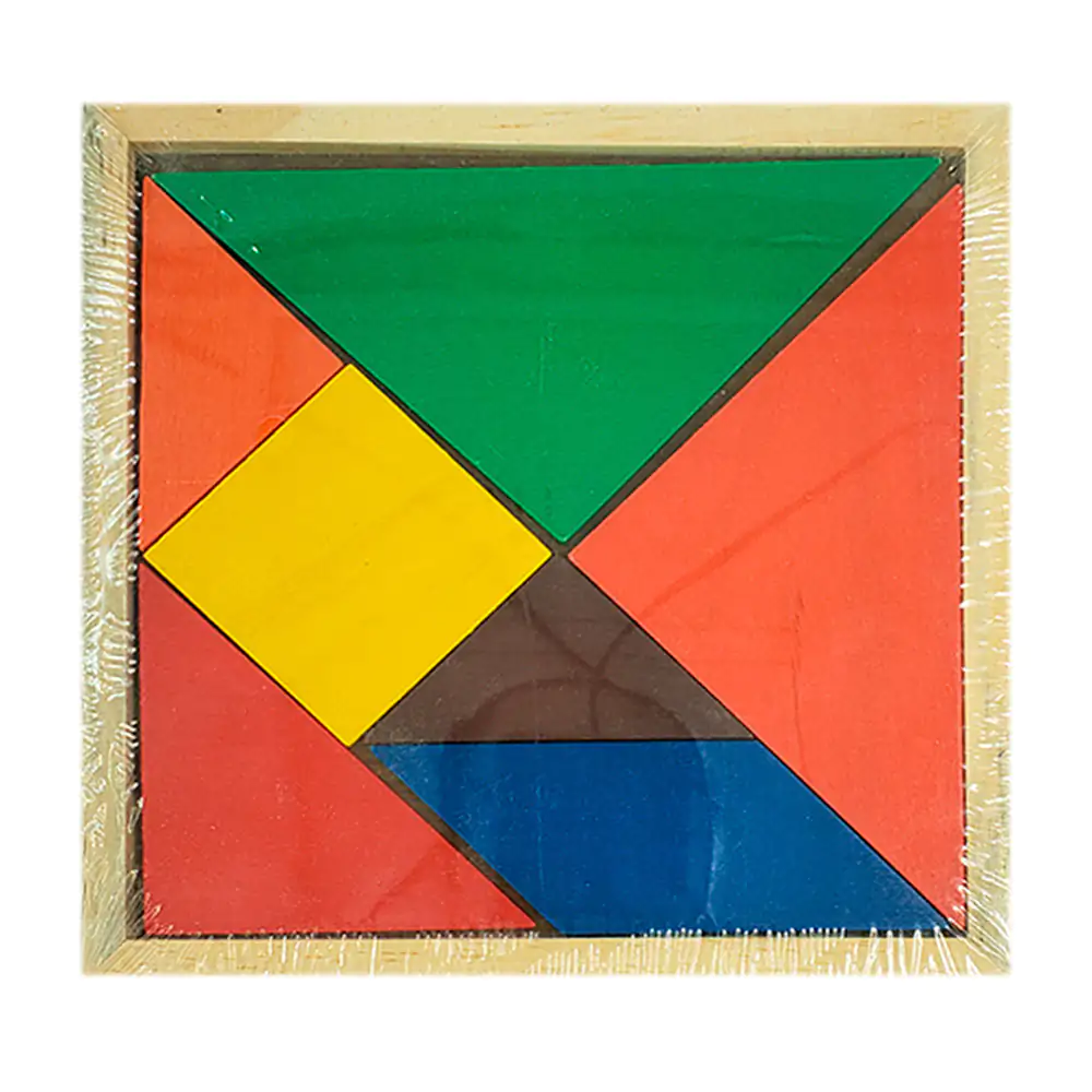 Rompecabezas didáctico de madera tipo tangram de 7 piezas, 16x16cm / …