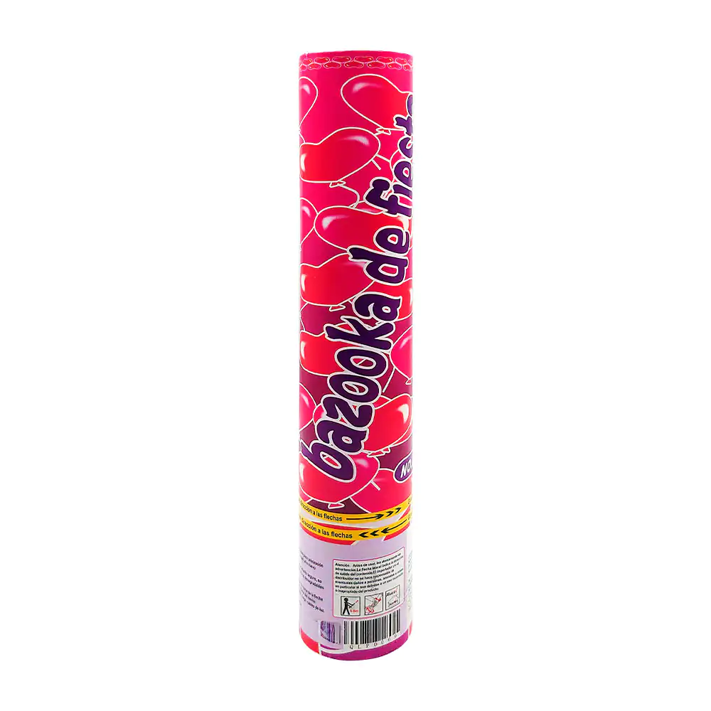 Bazuca / cañón lanza confeti bazooka de fiesta, 28cm aprox / qlp0069