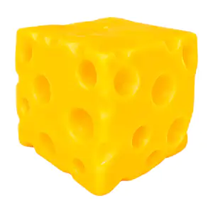 Juguete antiestrés squeeze cuadrado con forma de queso amarillo