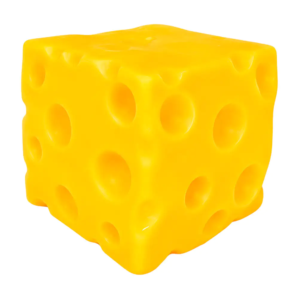 Juguete antiestrés squeeze cuadrado con forma de queso amarillo