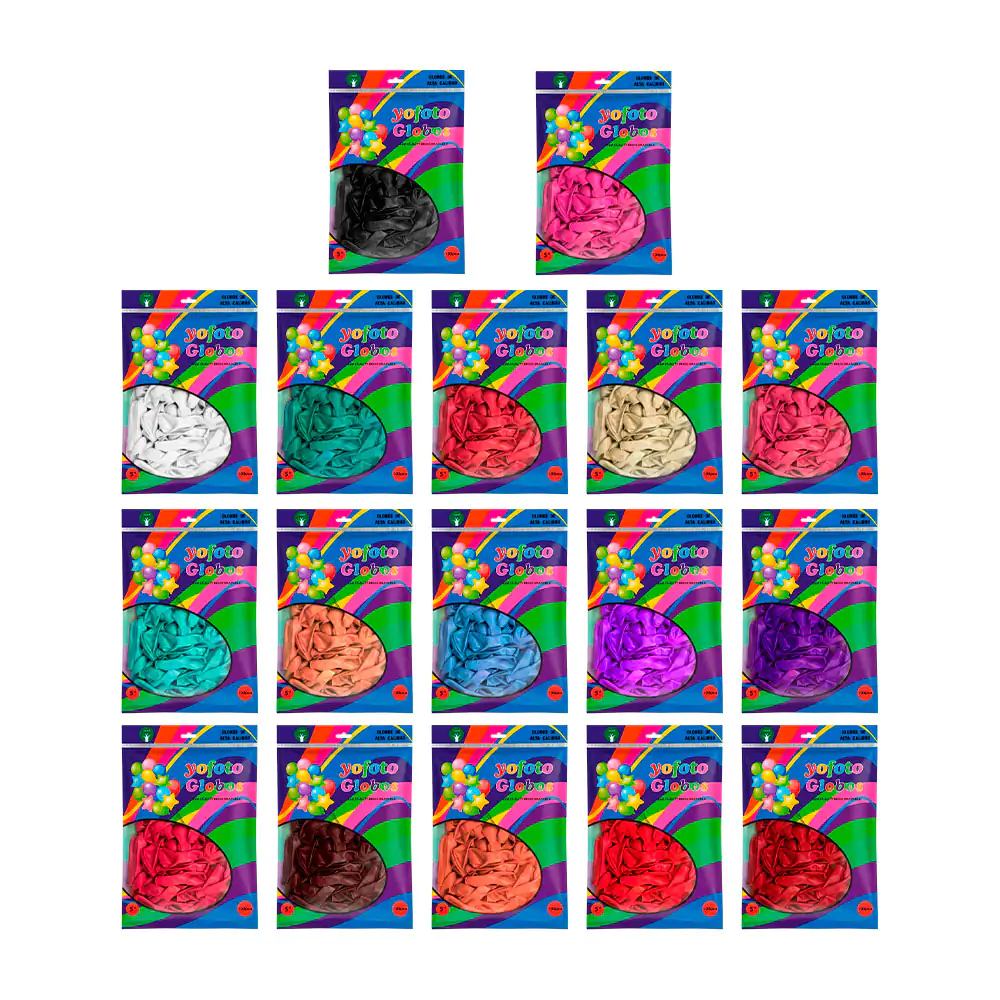 Paquete con 100 globos de látex de 5in, lisos efecto matte, variedad …