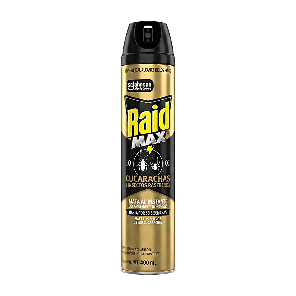 1pz raid max insecticida en aerosol contra cucarachas y animales rast…