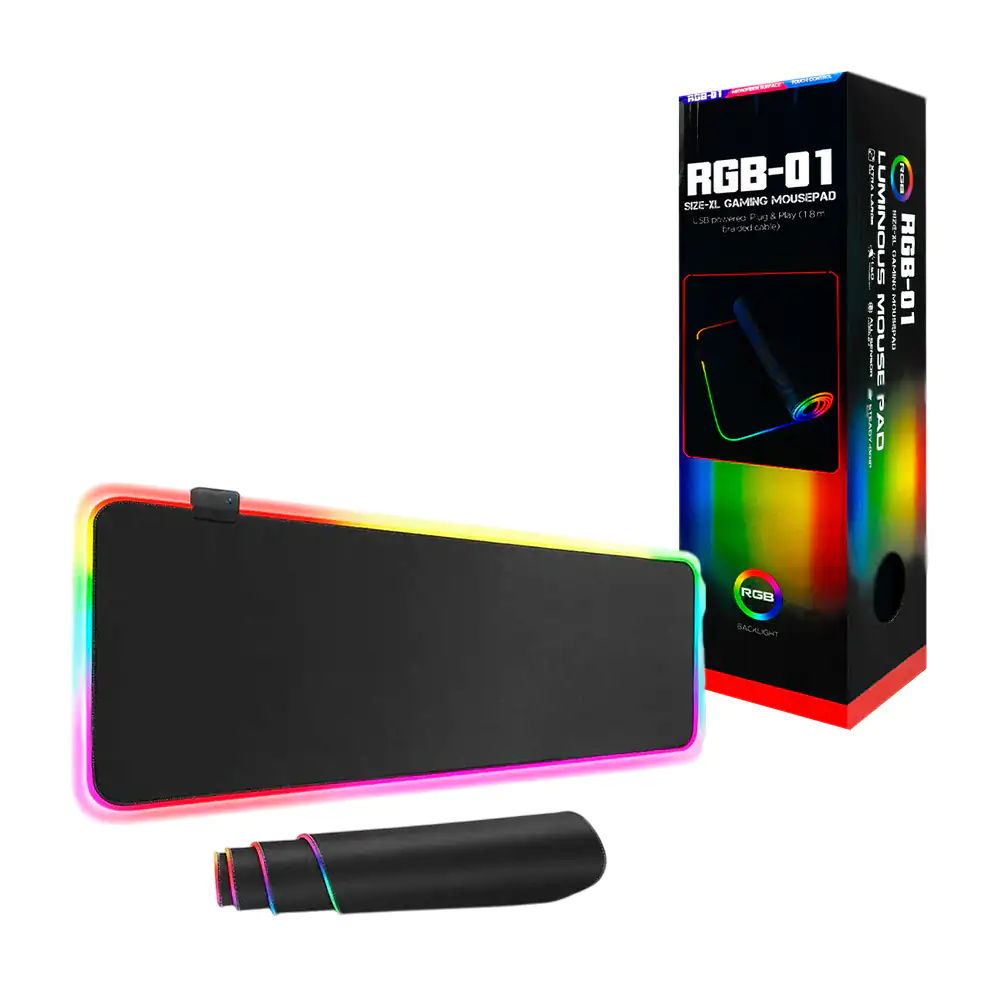 Mouse pad gamer rectangular con luz rgb, diseño liso, 80x30.5cm