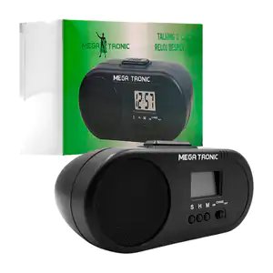Reloj despertador megatronic con botón de apagado y altavoz