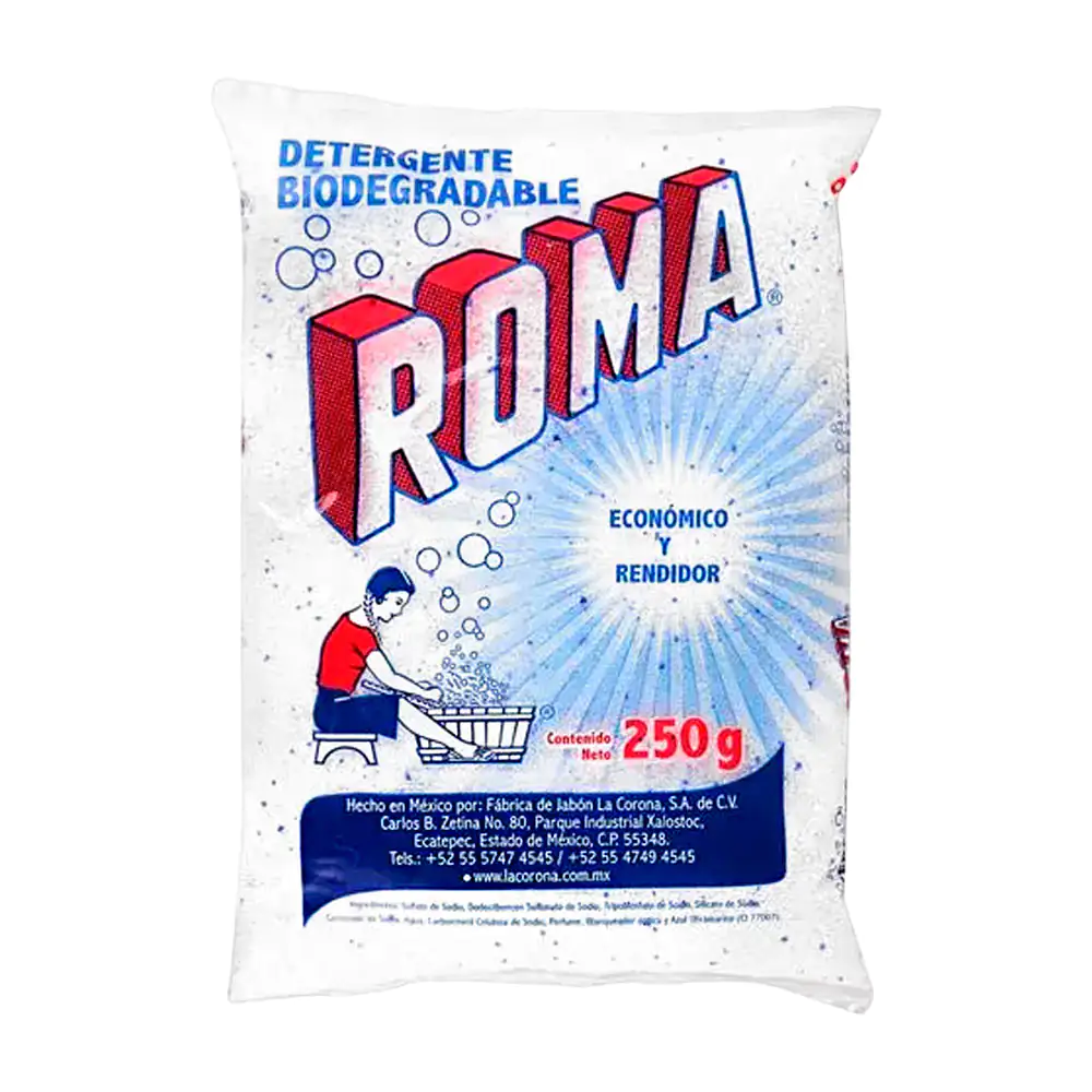 1pz Detergente en polvo roma de 250g / roma.250