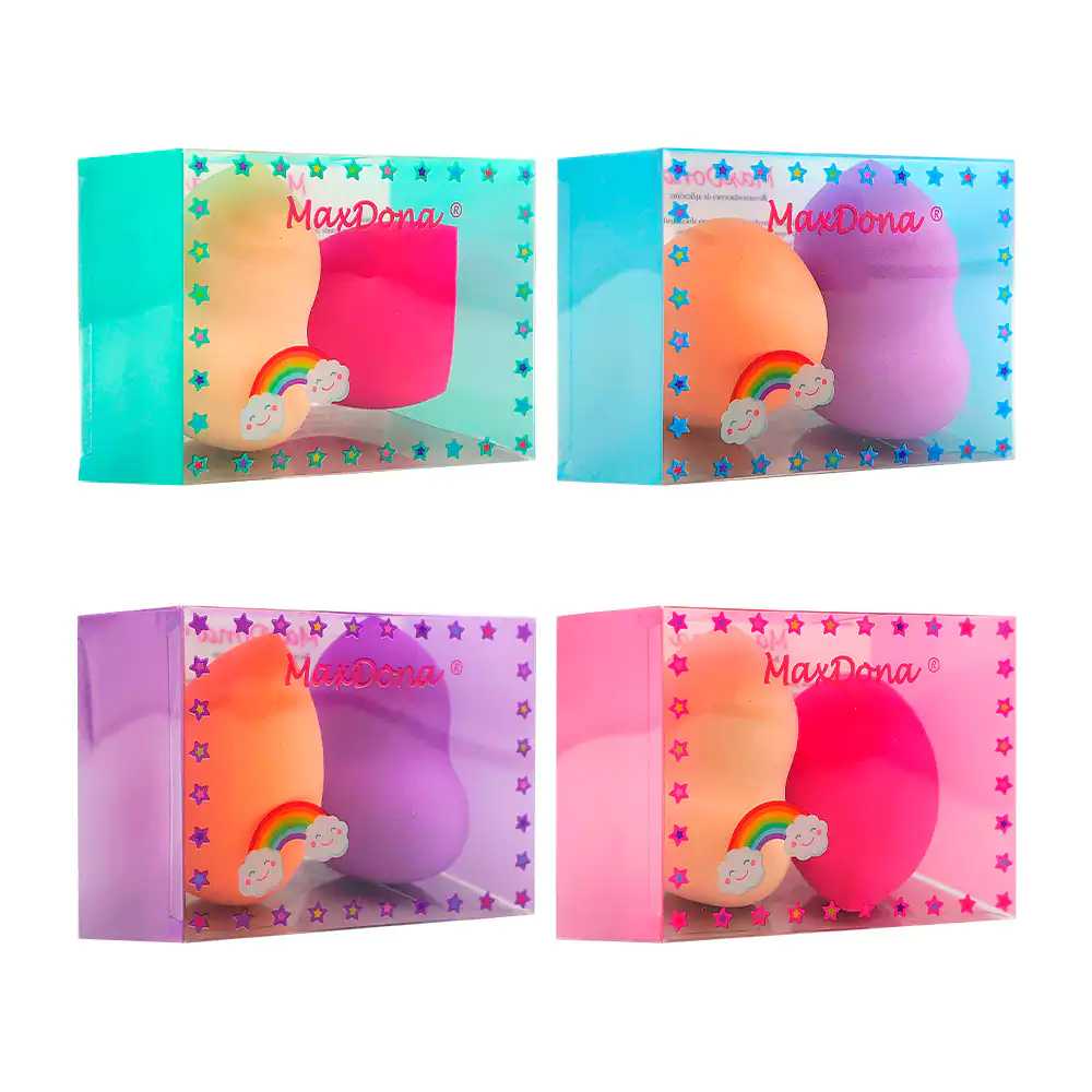 Paquete con 2 esponjas para maquillaje en diferentes formas y colores…
