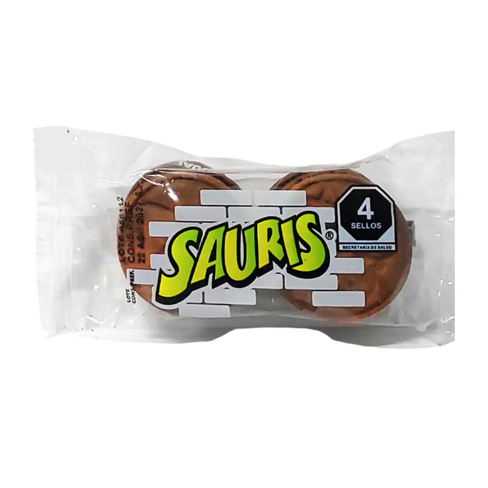 Mini paquete sauris con 4 galletas sabor chocolate rellenas / sauris.…