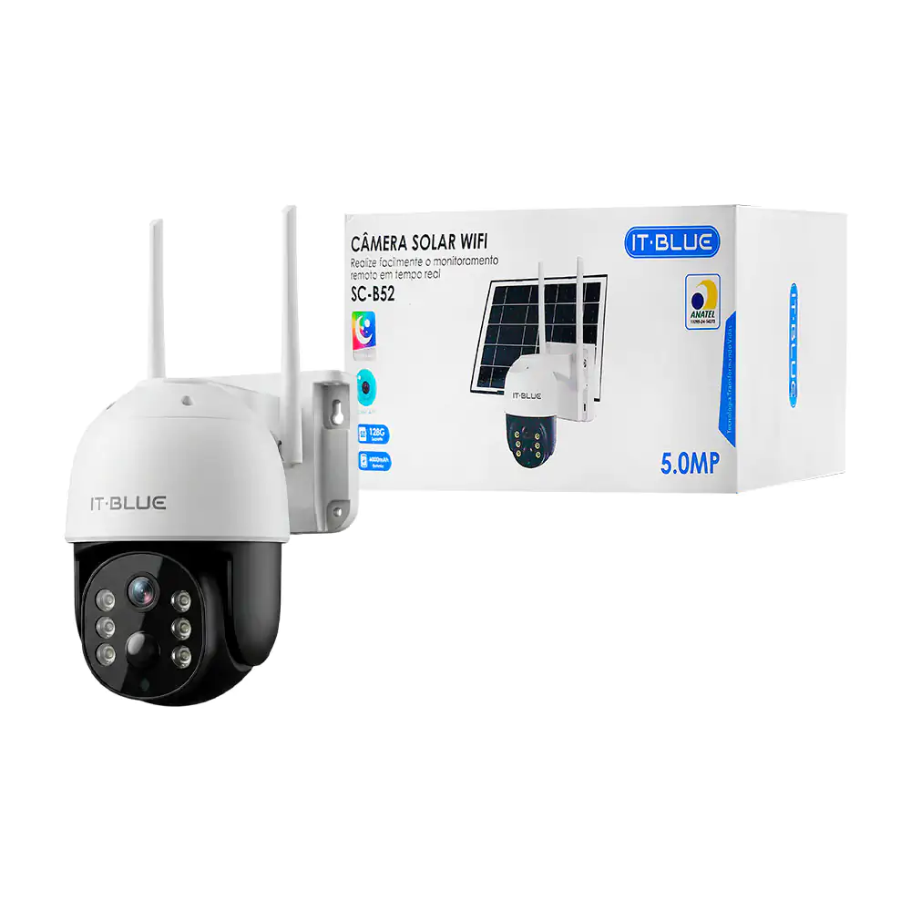 Cámara de seguridad con panel solar, resolución hd y sensor de movimi…