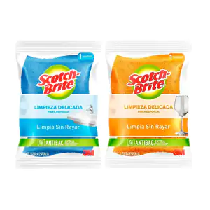 1pza Fibra esponja scotch brite cero rayas, cocina y baño / scotch-br…