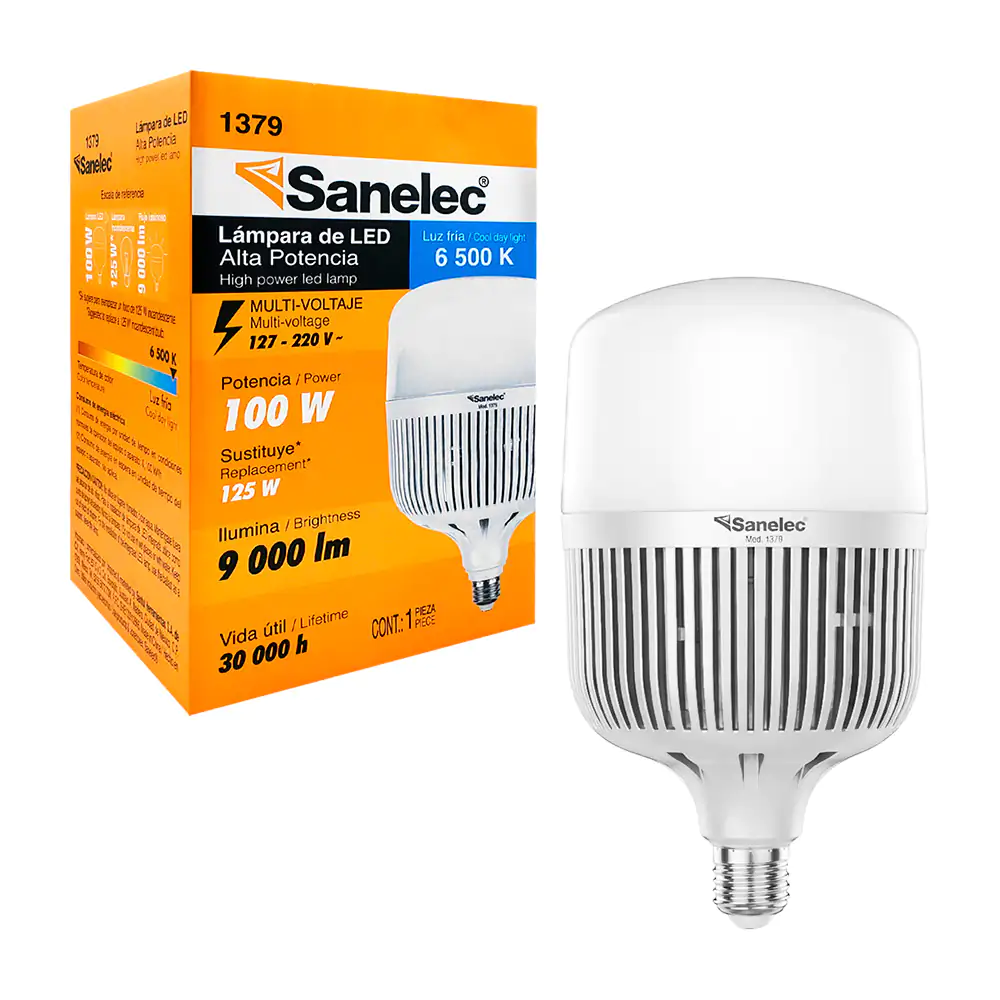 Foco led sanelec de alta potencia con luz blanca, 100w / se313799