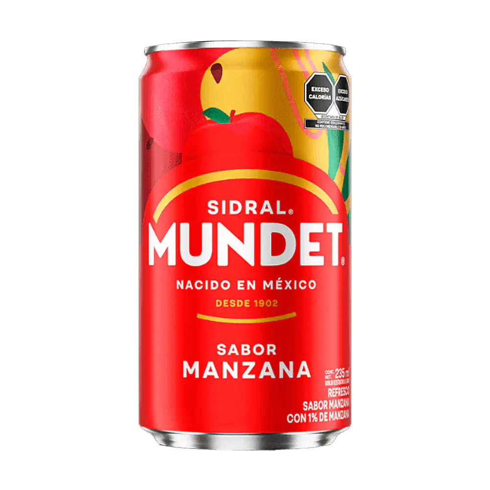 1pz lata de refresco sidral mundet sabor manzana, 235ml / sidral235