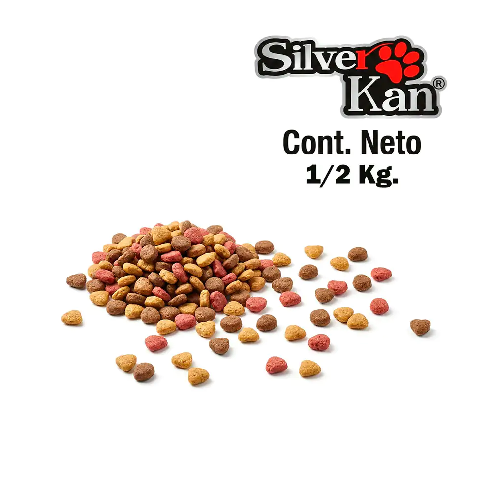 Medio kilo de croquetas silver kan para perros adultos de todo tipo d…