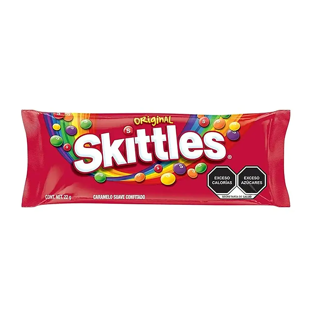 1pz skittles caramelo suave confitado sabor original, 22g / skittles22