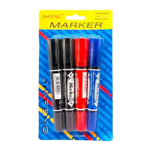 Blíster con 4 marcadores jiafeng de doble punta, variedad de colores