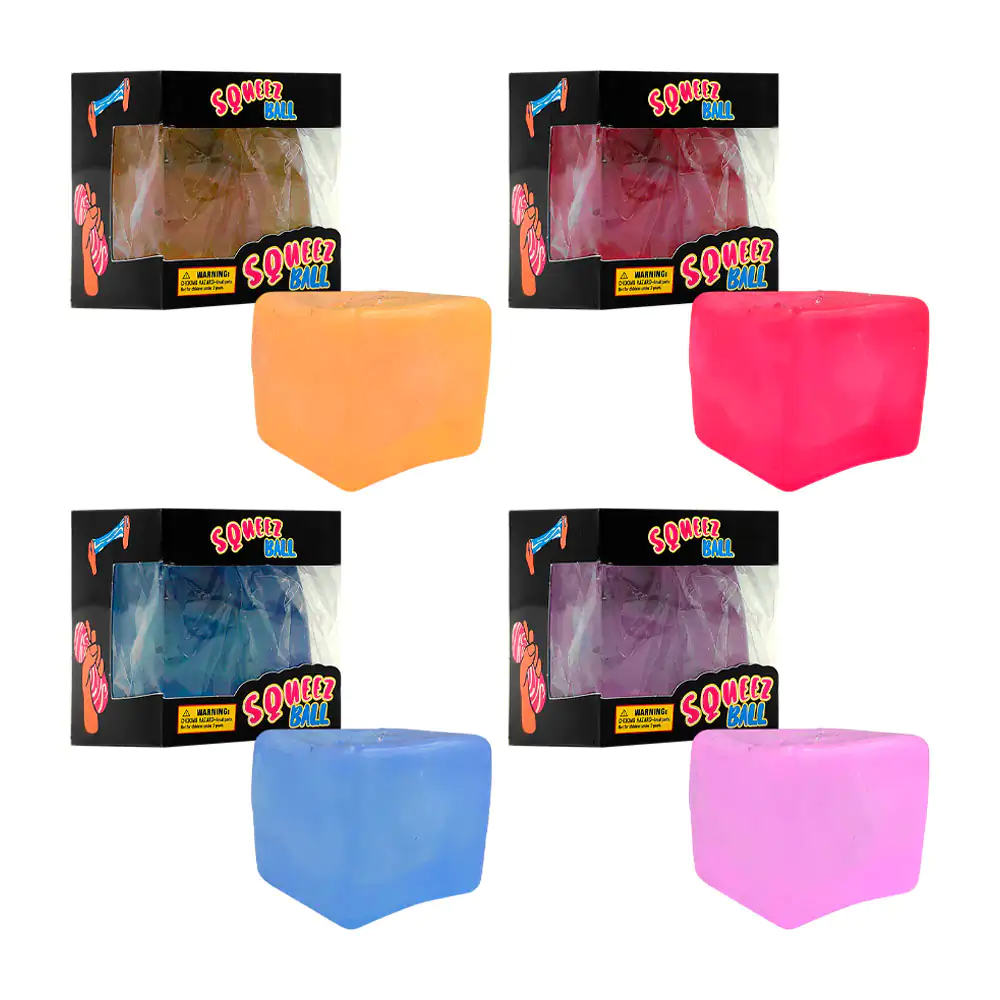 Squeeze antiestrés de silicona en forma de cubito, colores sólidos / …