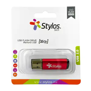 Memoria metálica stylos usb 2.0 con capacidad de 16gb / st-215