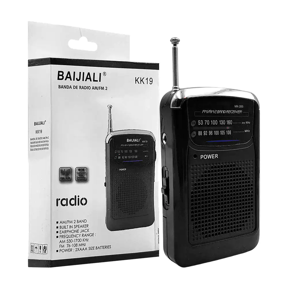 Mini radio portatil baijiali con 2 bandas receptoras am y fm, varios …