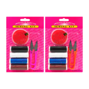Kit de costura con 4 hilos de colores, 10 agujas y tijeras con mango …