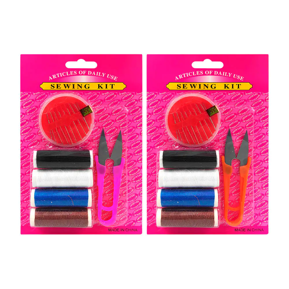 Kit de costura con 4 hilos de colores, 10 agujas y tijeras con mango …