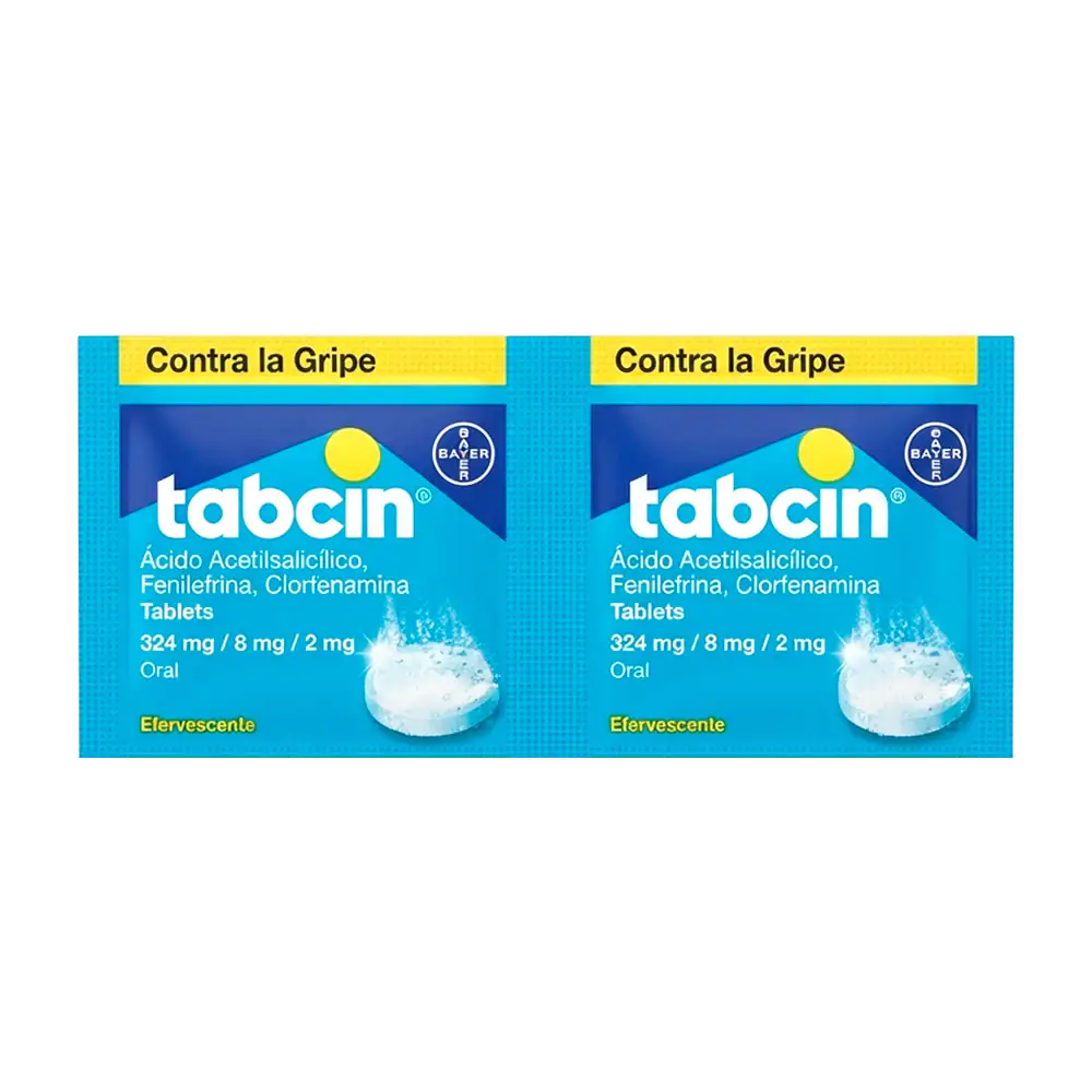 1pz Tableta con pastilla efervescente tabcin en color azul, 324mg / t…