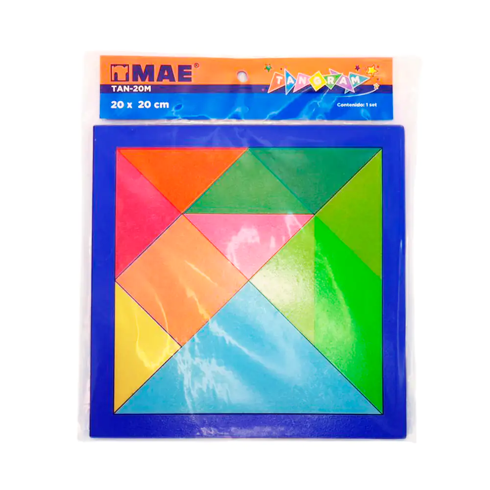 Rompecabezas didáctico estilo tangram de madera, 20x20cm, variedad / …