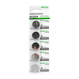 Blíster mtk con 5 pilas / baterías tipo botón de 210mah, cr2032 / 3v