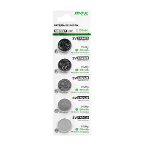 Blíster mtk con 5 pilas / baterías tipo botón de 150mah, cr2025 / 3v