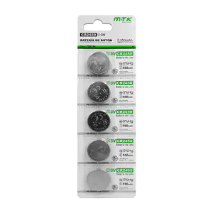 Blíster mtk con 5 pilas / baterías tipo botón de 550mah, cr2450 / 3v