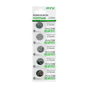 Blíster mtk con 5 pilas / baterías tipo botón de 70mah, cr1620 / 3v
