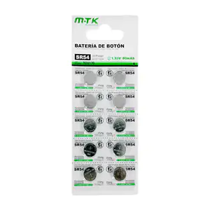 Blíster mtk con 10 pilas / baterías tipo botón de 80mah, sr54 / 1.55v